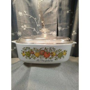 CorningWare Spice of Life 2 Qt Casserole Baking Dish A-2-B & Lid Pyrex A-9-C